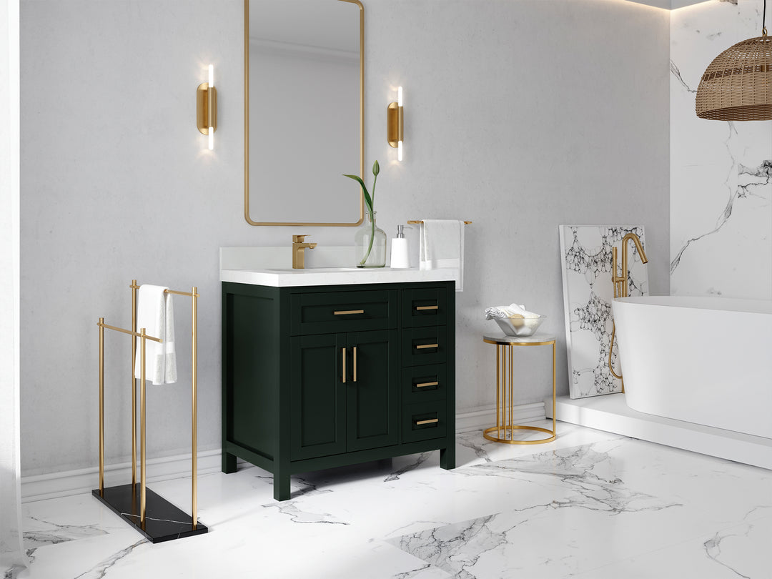 Cambridge 36 in. W x 22 in. D Left Offset Sink Bathroom Vanity