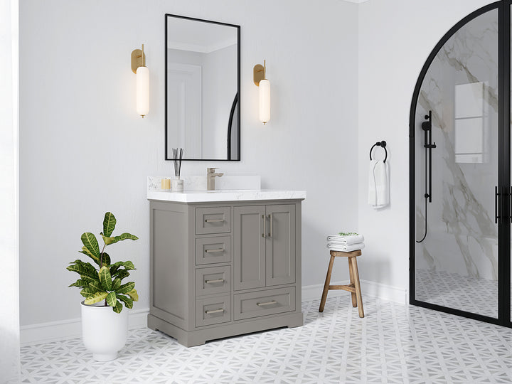 Boston 36" W x 22" D Center Sink Vanity for Modern Bathroom Spaces - photo 2