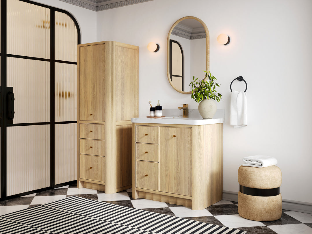 Orlando Oak 36 in. W x 22 in. D Center Sink Bathroom Vanity