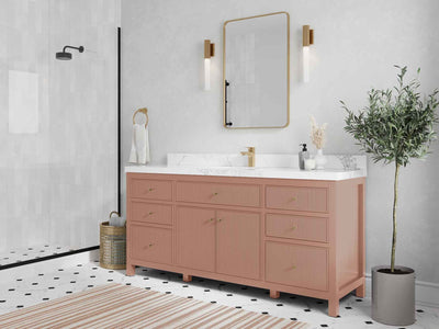 Sonoma 72 in W x 22 in D Free Standing Reeded Single Sink Bathroom Vanity