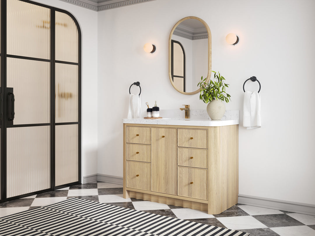 Orlando Oak 48 in. W x 22 in. D Single Sink Bathroom Vanity