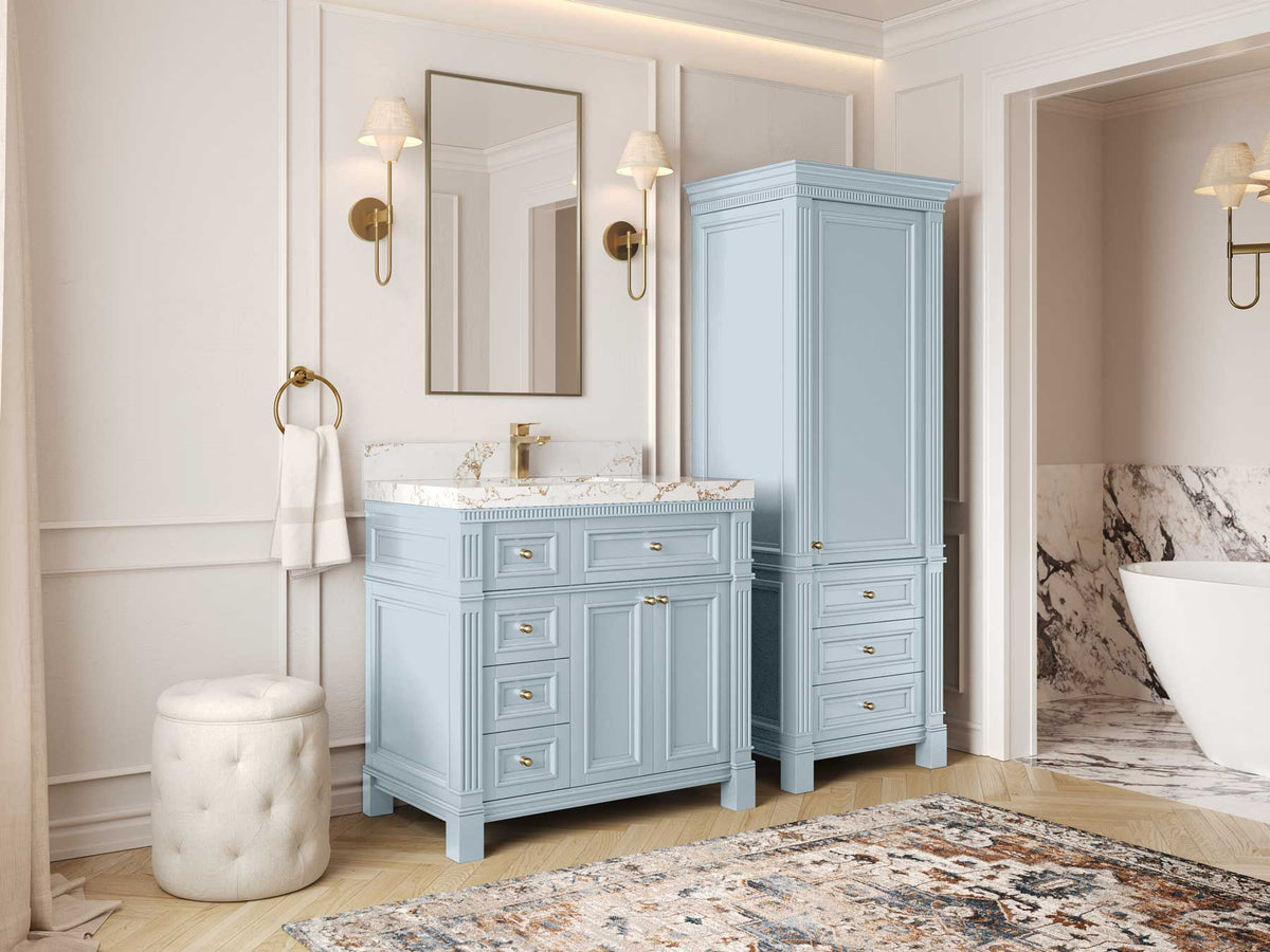 Paris 36 in. W x 22 in. D Center Sink Bathroom Vanity