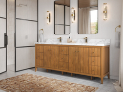 Atlanta Teak Wood 84 in. W x 22 in. D Double Sink Bathroom Vanity - photo 2