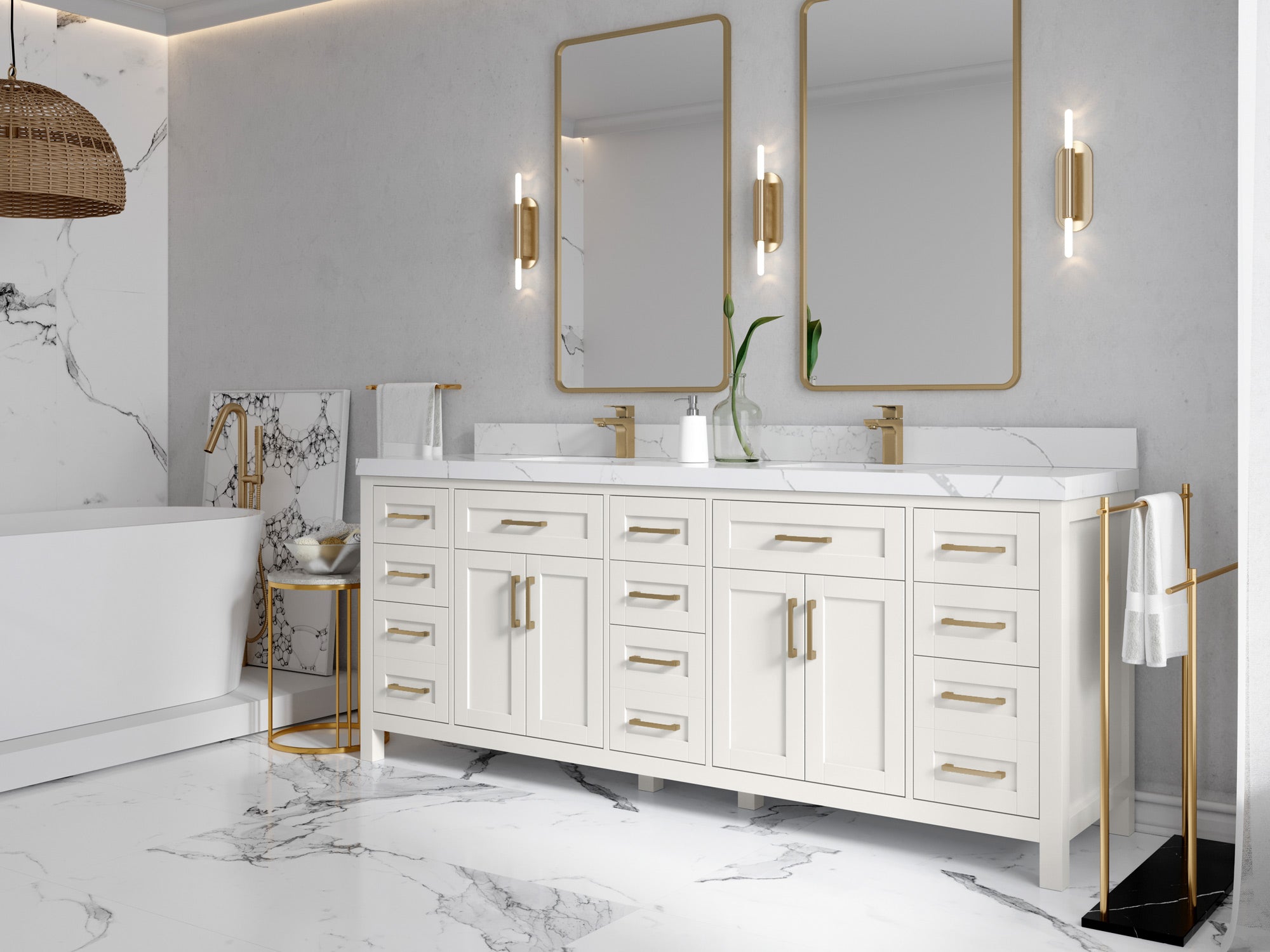 Cambridge 84 in. W x 22 in. D Double Sink Bathroom Vanity