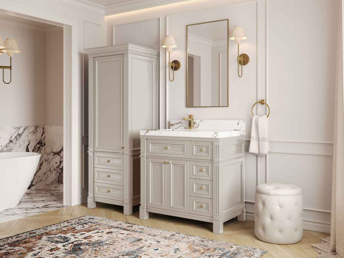 Paris 36 in. W x 22 in. D Left Offset Sink Bathroom Vanity