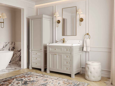 Paris 36 in. W x 22 in. D Left Offset Sink Bathroom Vanity