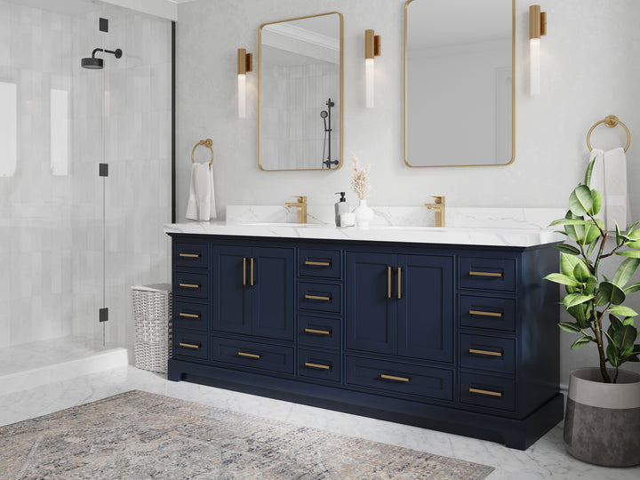 Boston Fenway 84 in. W x 22 in. D Double Sink Bathroom Vanity - photo 2