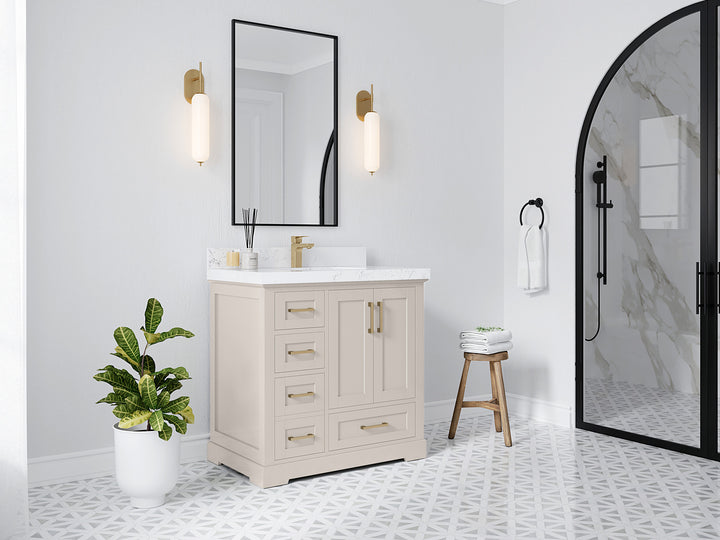 Boston 36" W x 22" D Center Sink Vanity for Modern Bathroom Spaces - photo 2