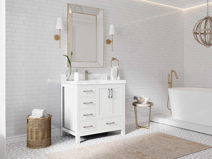 Malibu 36 in. W x 22 in. D Bathroom Vanity Center Sink 2 - photo 2