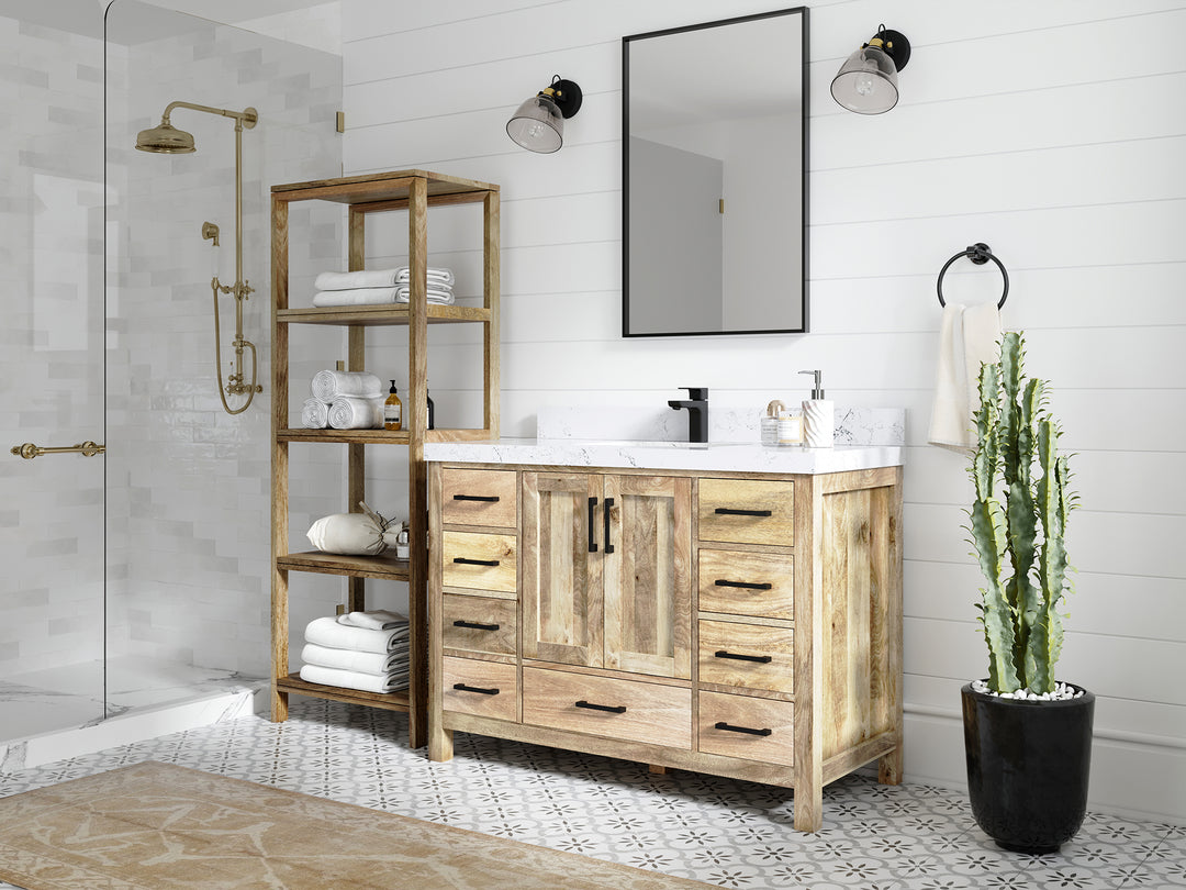 Malibu Mango Wood 48 in. W x 22 in. D Single Sink Bathroom Vanity