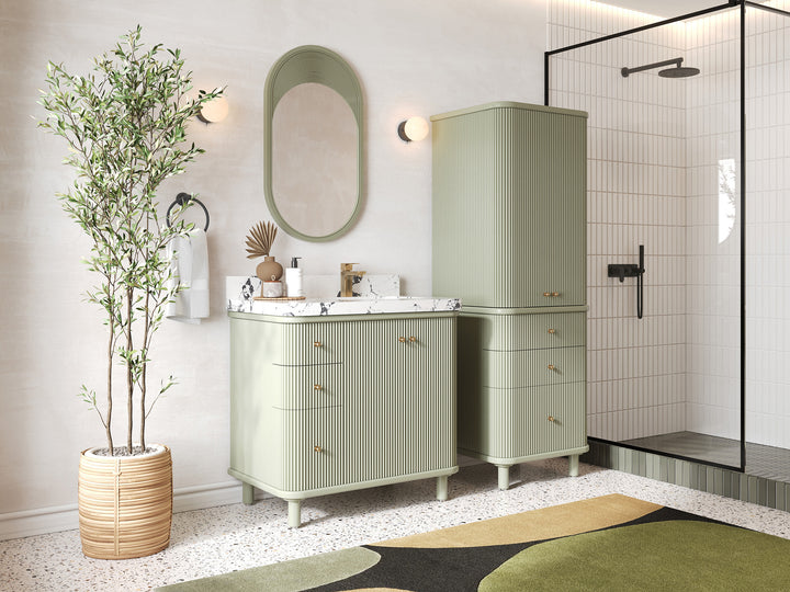 Miami 36 in. W x 22 in. D Right Offset Sink Bathroom Vanity - photo 2