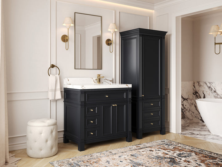 Paris 36 in. W x 22 in. D Right Offset Sink Bathroom Vanity - photo 2