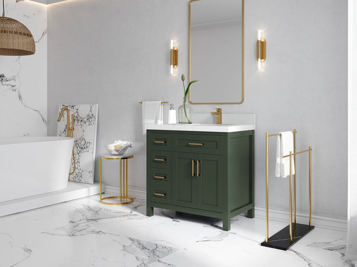 Cambridge 36 in. W x 22 in. D Right Offset Sink Bathroom Vanity - photo 2