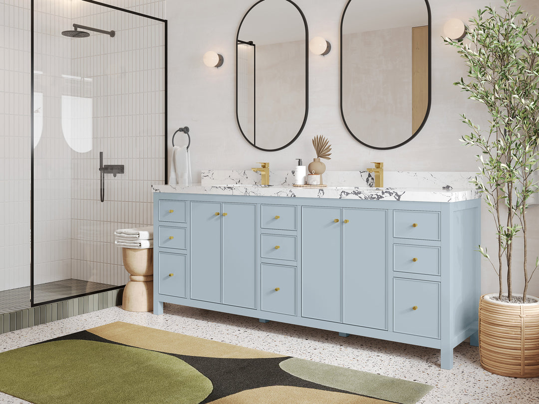 Chicago 84 in. W x 22 in. D Double Sink Bathroom Vanity