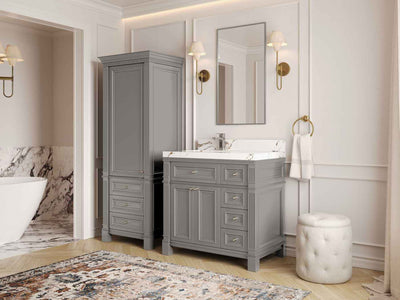 Paris 36 in. W x 22 in. D Left Offset Sink Bathroom Vanity
