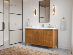 Atlanta Teak Wood 60 in. W x 22 in. D Single Sink Bathroom Vanity - photo 2