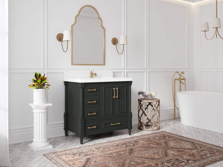 Aberdeen 36 in. W x 22 in. D Right Offset Sink Bathroom Vanity - photo 2