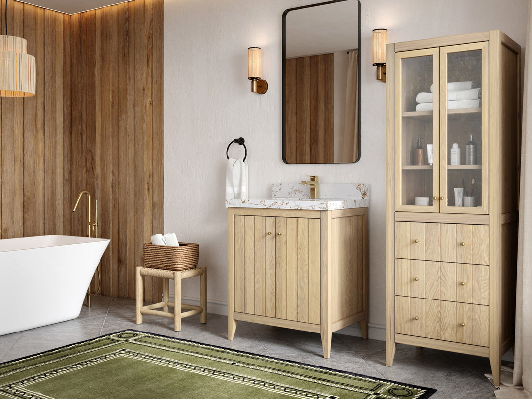 Atlanta White Oak 30 in. W x 22 in. D Single Sink Bathroom Vanity