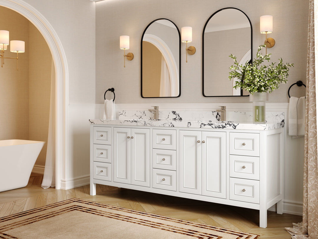 Nashville 84 in W x 22 in D Double Sink Bathroom Vanity