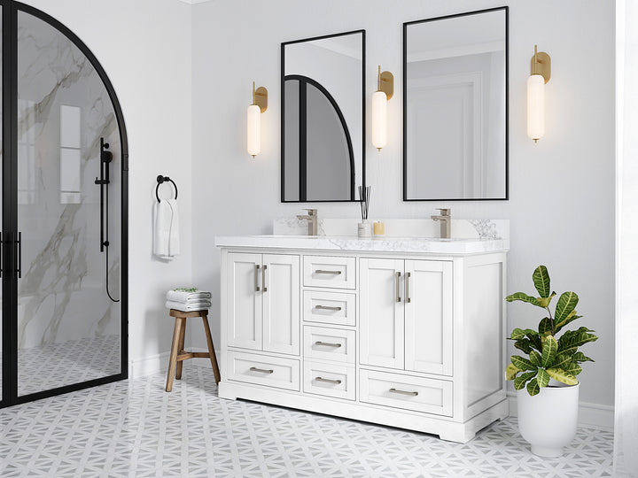 Boston 60 in. W x 22 in. D Double Sink Bathroom Vanity - photo 2
