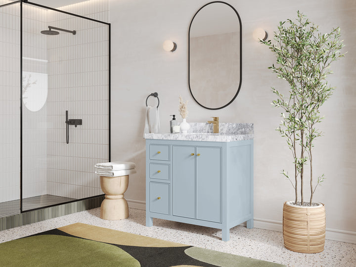 Chicago 36 in. W x 22 in. D Right Offset Sink Bathroom Vanity - photo 2