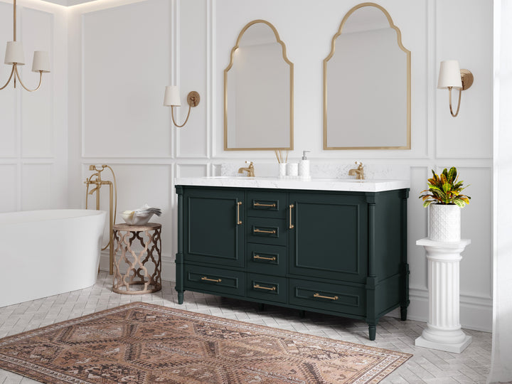Aberdeen 60 in. W x 22 in. D Double Sink Bathroom Vanity - photo 2