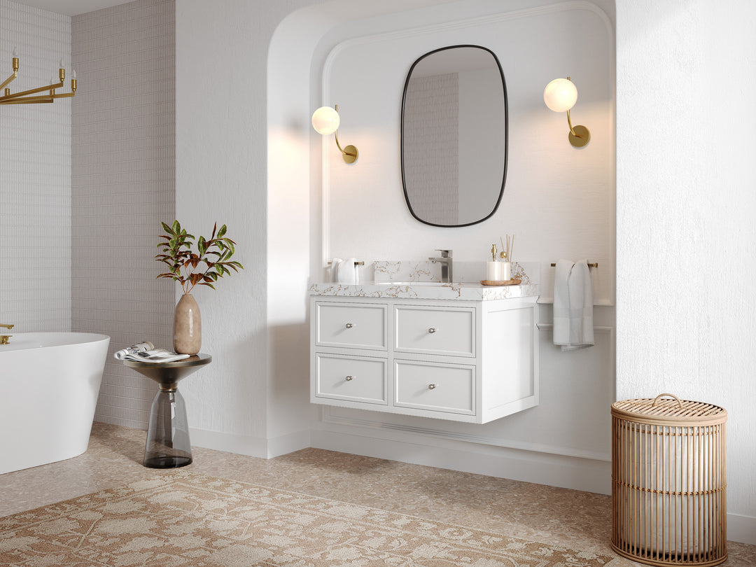 Roswell Floating 36 in. W x 22 in. D Center Sink Bathroom Vanity