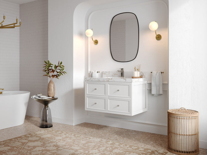 Roswell Floating 36 in. W x 22 in. D Center Sink Bathroom Vanity - photo 2