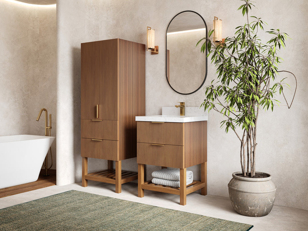 Catalina Teak 24 in. W x 22 in. D Single Sink Bathroom Vanity