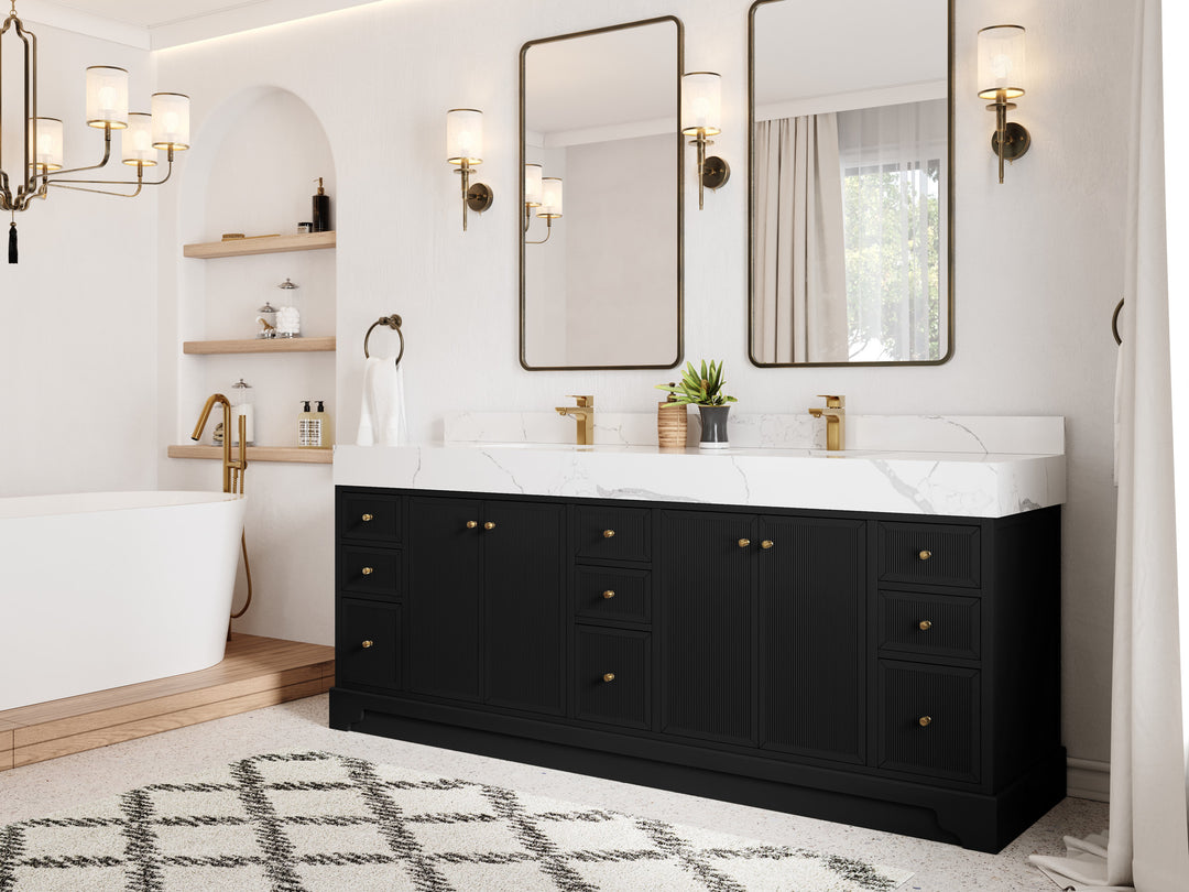 Manhattan 84 in. W x 22 in. D Double Sink Bathroom Vanity