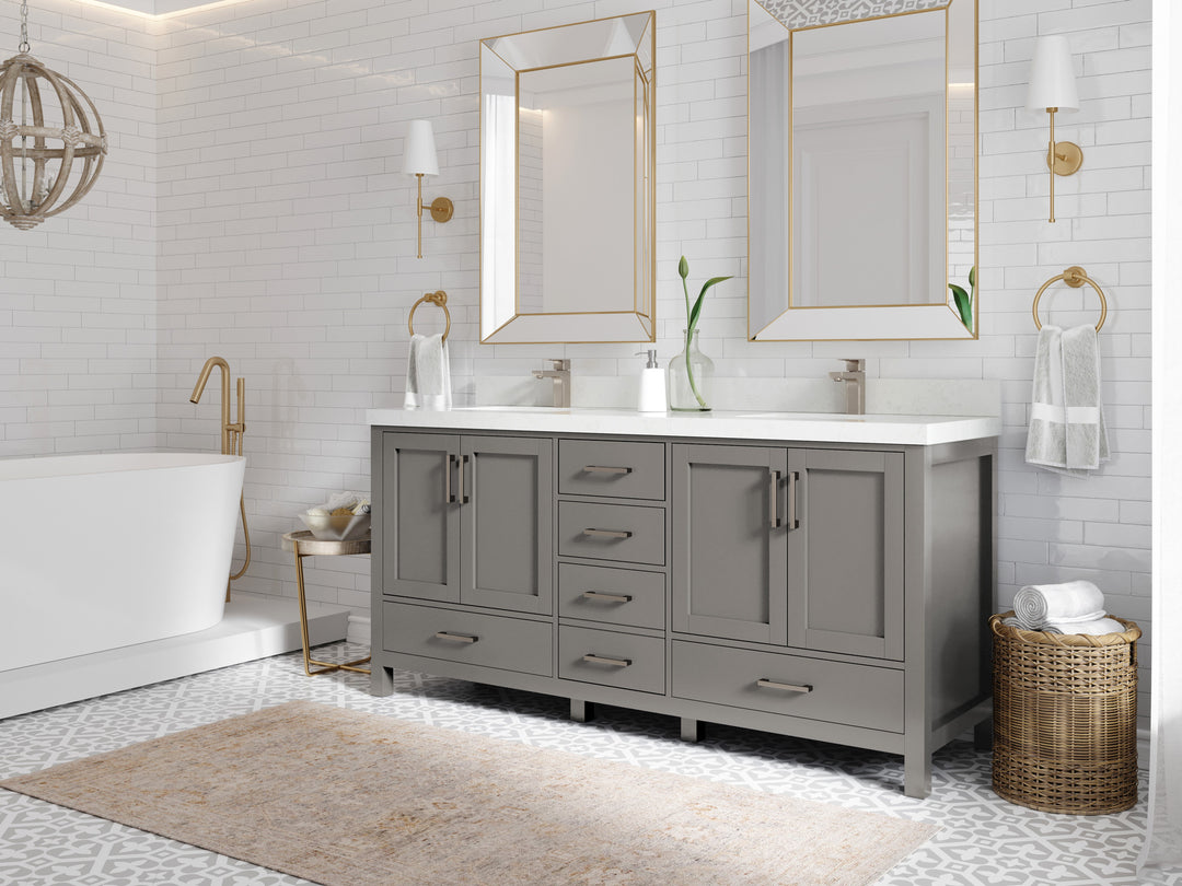 Malibu 72 in. W x 22 in. D Double Sink Bathroom Vanity
