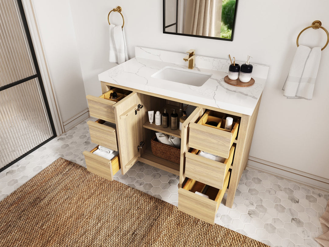Elizabeth White Oak 48 in. W x 22 in. D Single Sink Bathroom Vanity