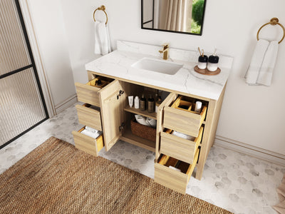 Elizabeth White Oak 48 in. W x 22 in. D Single Sink Bathroom Vanity