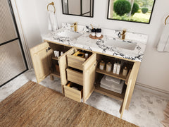 Elizabeth White Oak 60 in. W x 22 in. D Double Sink Bathroom Vanity - photo 3