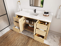 Elizabeth White Oak 60 in. W x 22 in. D Single Sink Bathroom Vanity - photo 3
