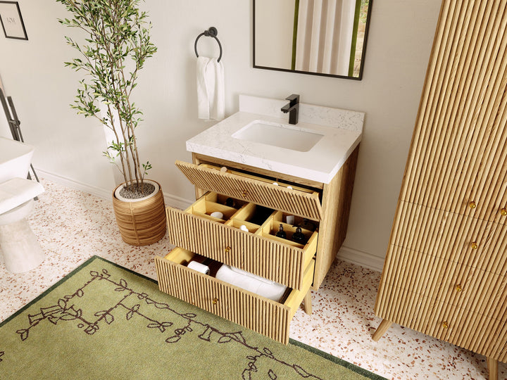 Pasadena White Oak 30 in. W x 22 in. D Single Sink Bathroom Vanity - photo 6