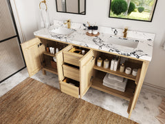 Elizabeth White Oak 72 in. W x 22 in. D Double Sink Bathroom Vanity - photo 3