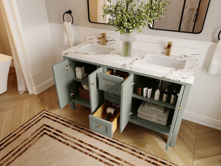 Nashville 60 in. W x 22 in. D Double Sink Bathroom Vanity - photo 3
