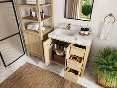 Elizabeth White Oak 36 in. W x 22 in. D Left Offset Sink Bathroom Vanity - photo 3