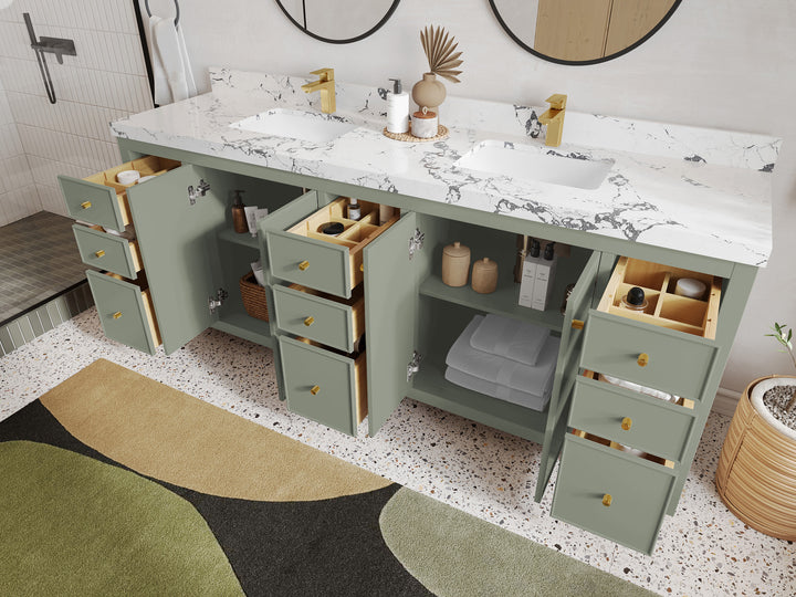 Chicago 84 in. W x 22 in. D Double Sink Bathroom Vanity - photo 3