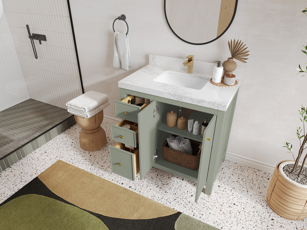 Chicago 36 in. W x 22 in. D Center Sink Bathroom Vanity