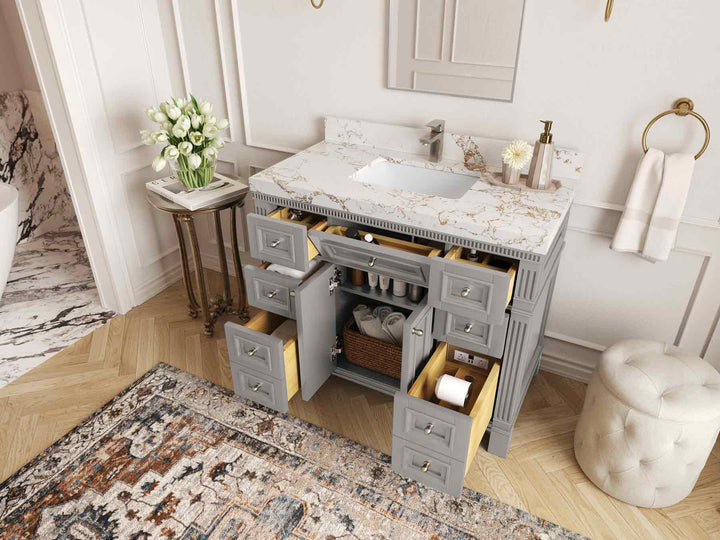 Paris 42 in. W x 22 in. D Single Sink Bathroom Vanity - photo 3