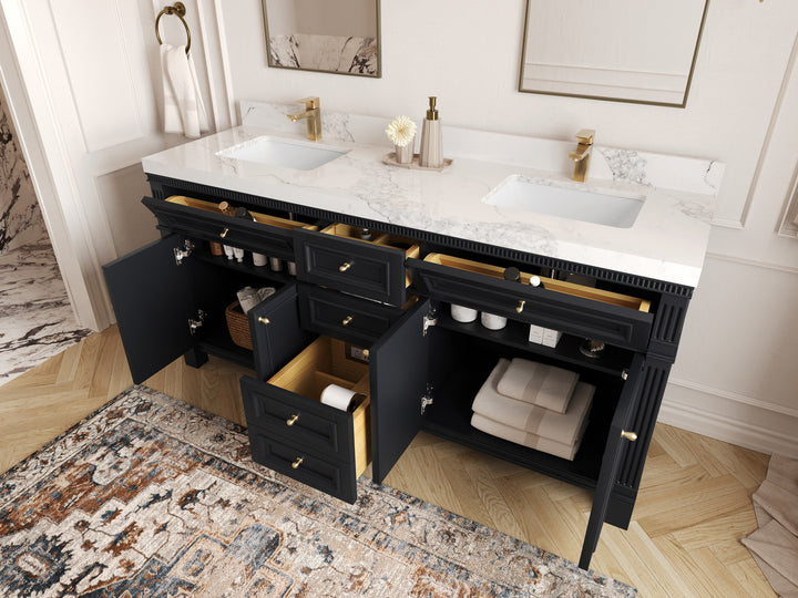 Paris 72 in. W x 22 in. D Double Sink Bathroom Vanity - photo 3
