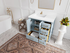 Aberdeen 36 in. W x 22 in. D Left Offset Sink Bathroom Vanity - photo 3