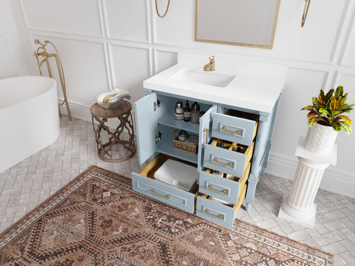 Aberdeen 36 in. W x 22 in. D Left Offset Sink Bathroom Vanity - photo 3