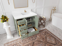 Aberdeen 36 in. W x 22 in. D Right Offset Sink Bathroom Vanity - photo 3