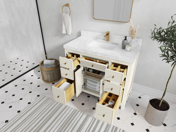 Sonoma 42 in W x 22 in D Free Standing Reeded Single Sink Bathroom Vanity - photo 3