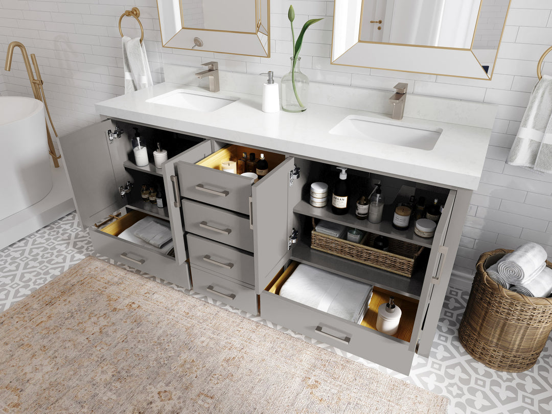 Malibu 72 in. W x 22 in. D Double Sink Bathroom Vanity