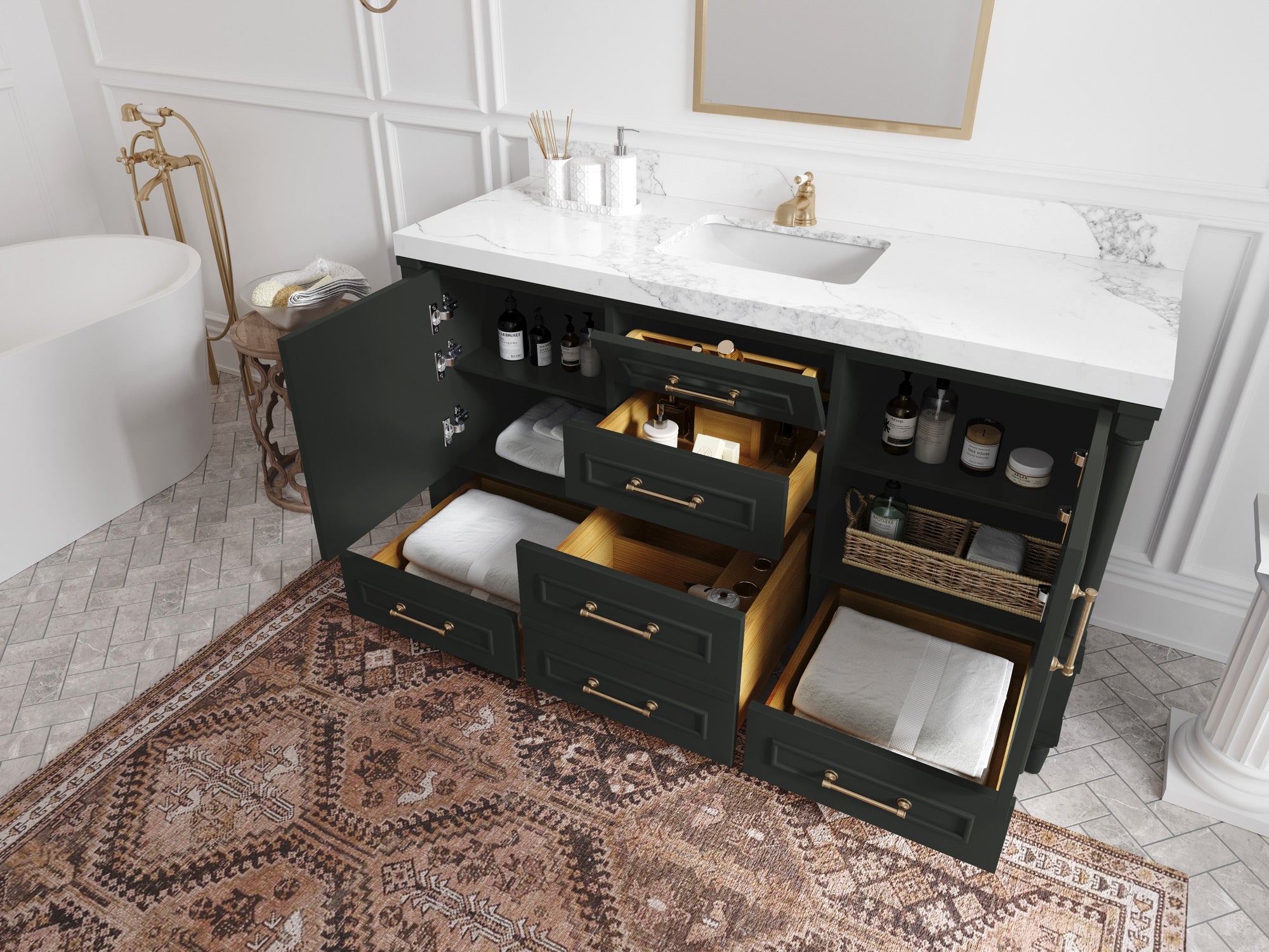 Aberdeen 60 in. W x 22 in. D Single Sink Bathroom Vanity - Willow Bath and Vanity