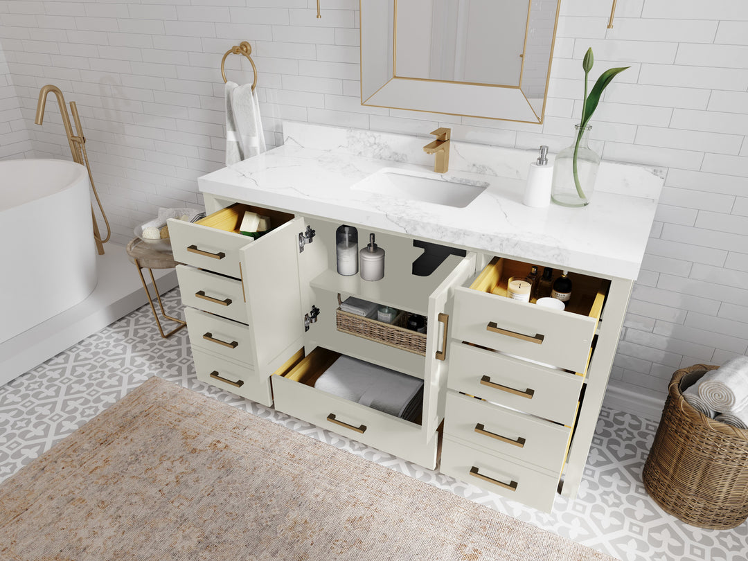 Malibu 60 in. W x 22 in. D Single Sink Bathroom Vanity
